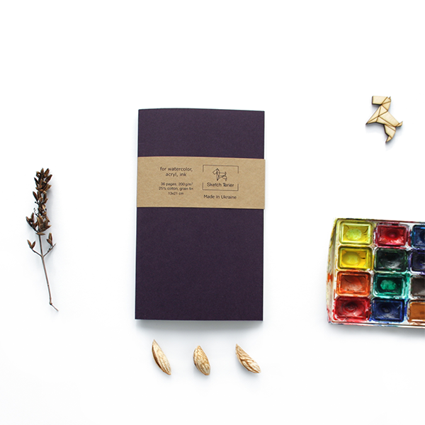 Скетчбук для маркеров Sketch Terier мини Баклажановый
