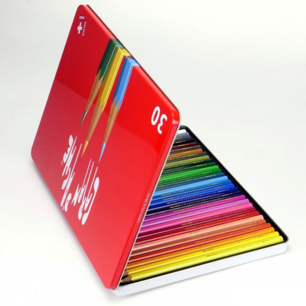 Набор Акварельных Карандашей Caran d'Ache Red Line 30 Цветов в Металлическом боксе