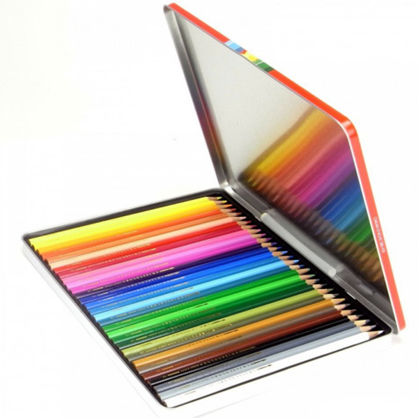 Набор Акварельных Карандашей Caran d'Ache Red Line 30 Цветов в Металлическом боксе