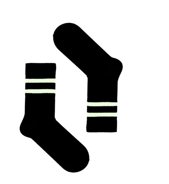 Носки высокие MySox черные в белую полоску