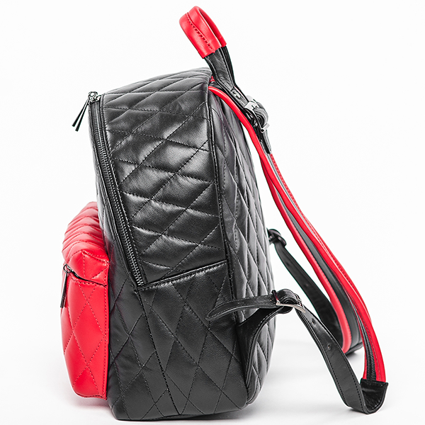 Рюкзак кожаный S Yana Belyaeva Черный+красный