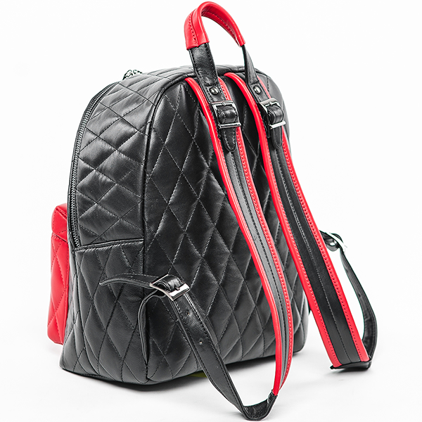 Рюкзак кожаный S Yana Belyaeva Черный+красный