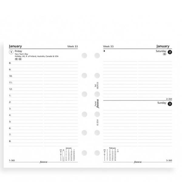 Комплект бланков Filofax День на странице A5 White англ 2020 (68515)