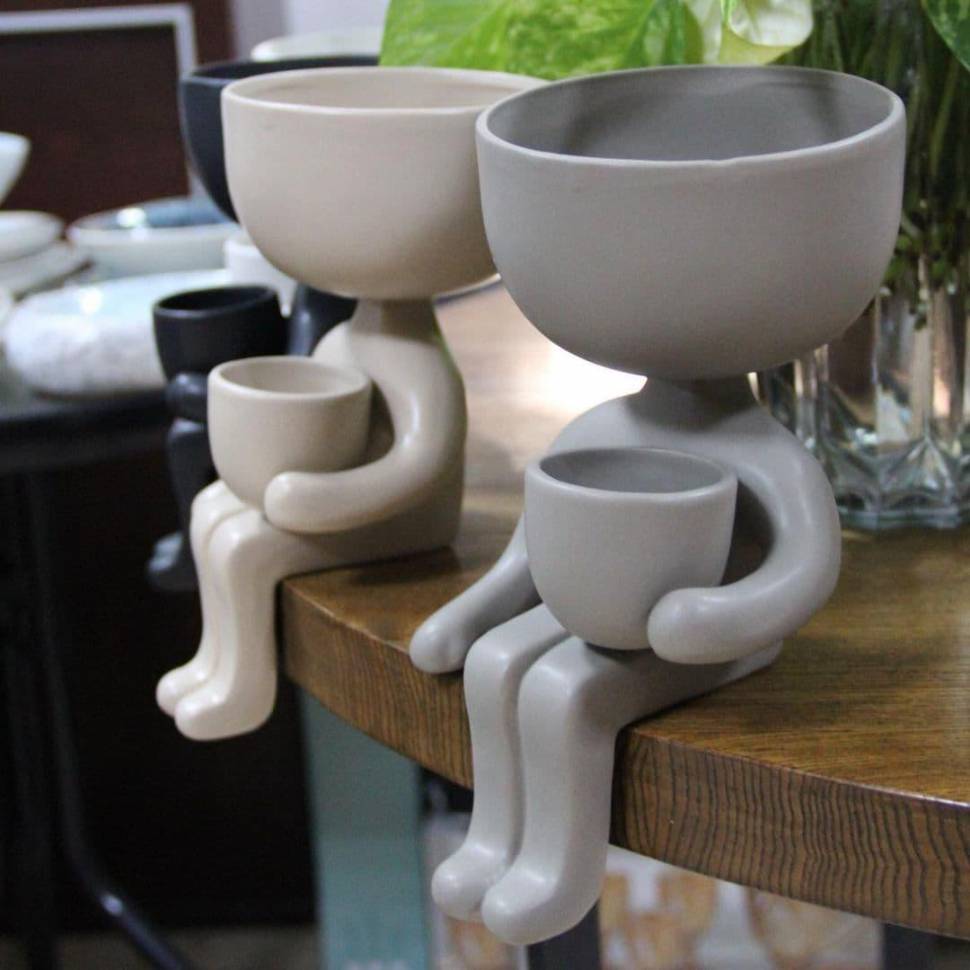 Кашпо Пришелец Бежевый 21 х 10,5 см Кашпо Пришелец Бежевый 21 х 10,5 см