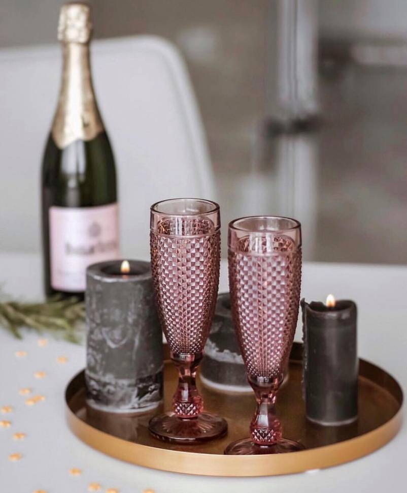 Бокал для шампанского Амбер розовый 150 мл