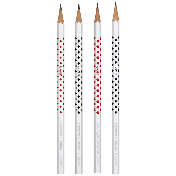 Набор простых карандашей HB Caran d'Ache Grafik (4 шт + ластик)