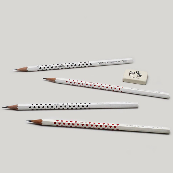 Набор простых карандашей HB Caran d'Ache Grafik (4 шт + ластик)