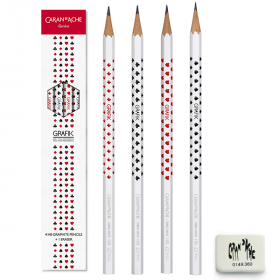 Набір простих олівців HB Caran d&#39;Ache Grafik (4 шт + ластик)