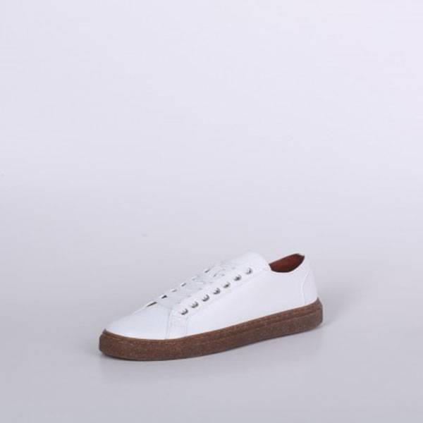 Кеды из кожи Jizuz Classic White на пробковой подошве