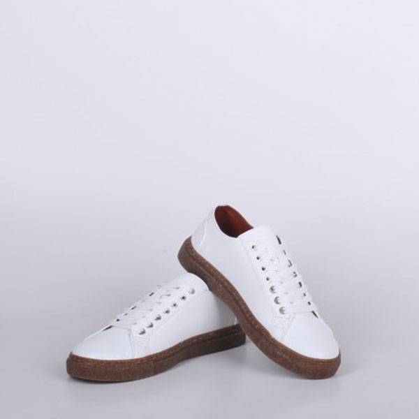 Кеды из кожи Jizuz Classic White на пробковой подошве