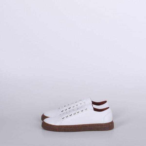 Кеды из кожи Jizuz Classic White на пробковой подошве