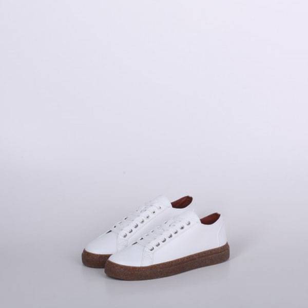 Кеды из кожи Jizuz Classic White на пробковой подошве