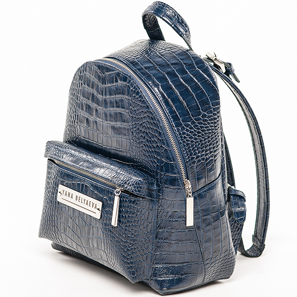 Рюкзак кожаный Croc S Yana Belyaeva Синий