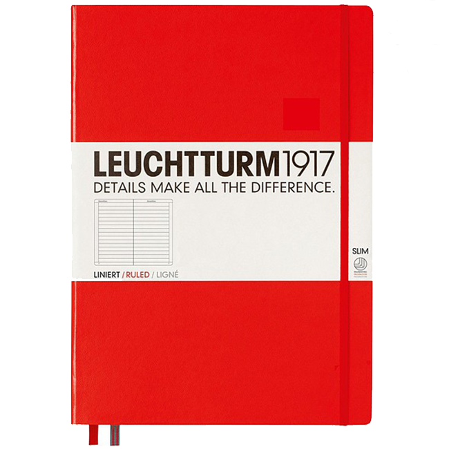 Блокнот Leuchtturm1917 MasterSlim Красный Линия (340931)