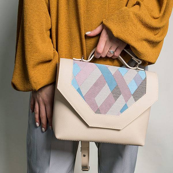 Сумка через плечо из экокожи Ornament Молочная