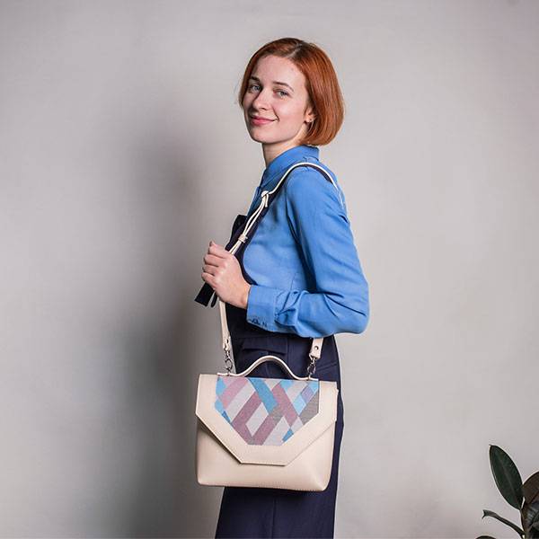 Сумка через плечо из экокожи Ornament Молочная