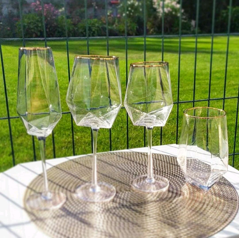 Стакан Діамант прозорий з позолотою 750 мл