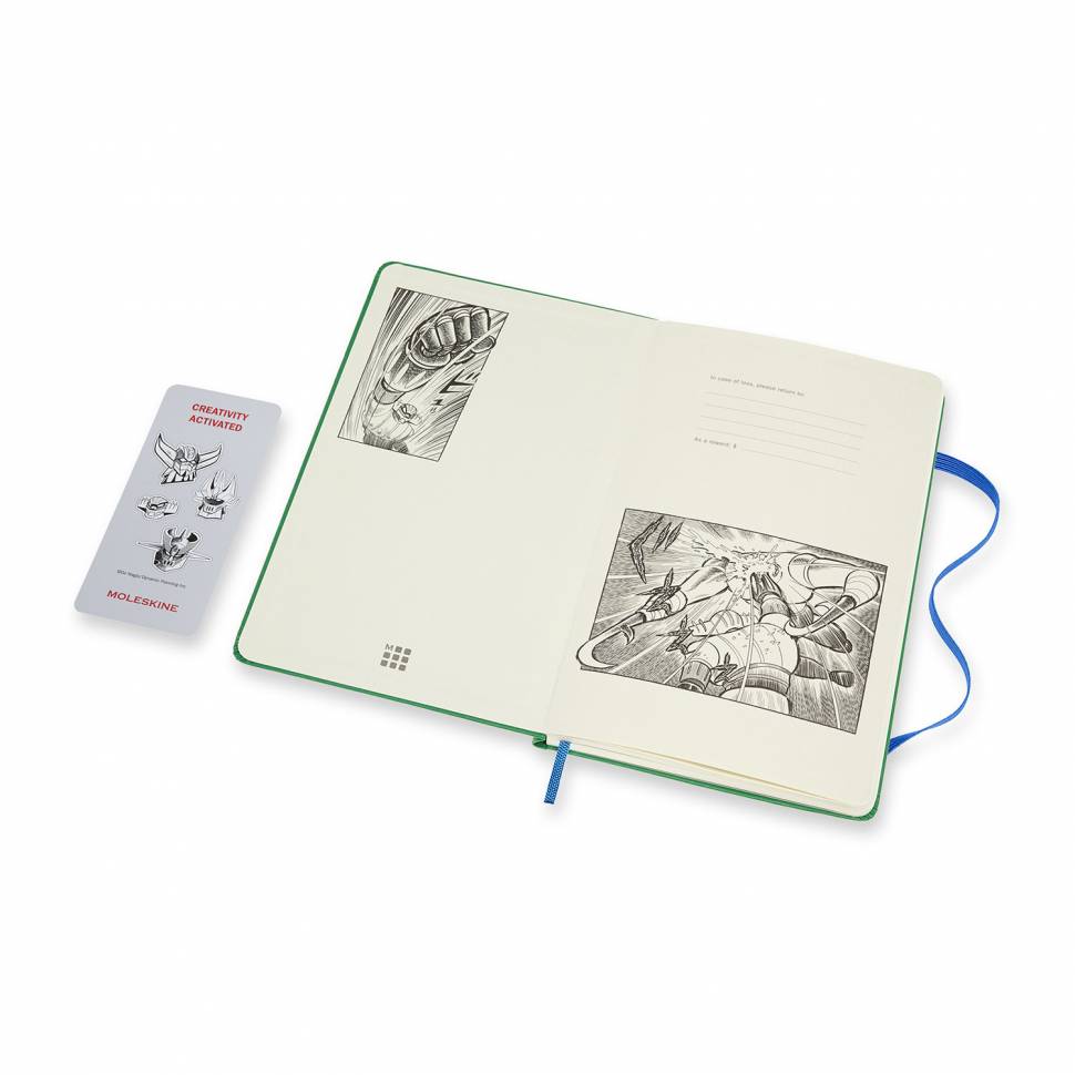 Средний Блокнот Moleskine Gō Nagai Super Robot Чистые Листы Зеленый