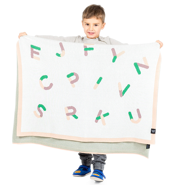 Плед из хлопка Woolkrafts Alphabet 140х100 см