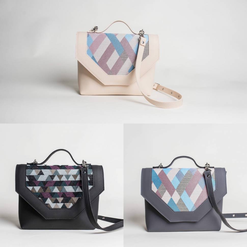 Сумка через плечо из экокожи Ornament Серая