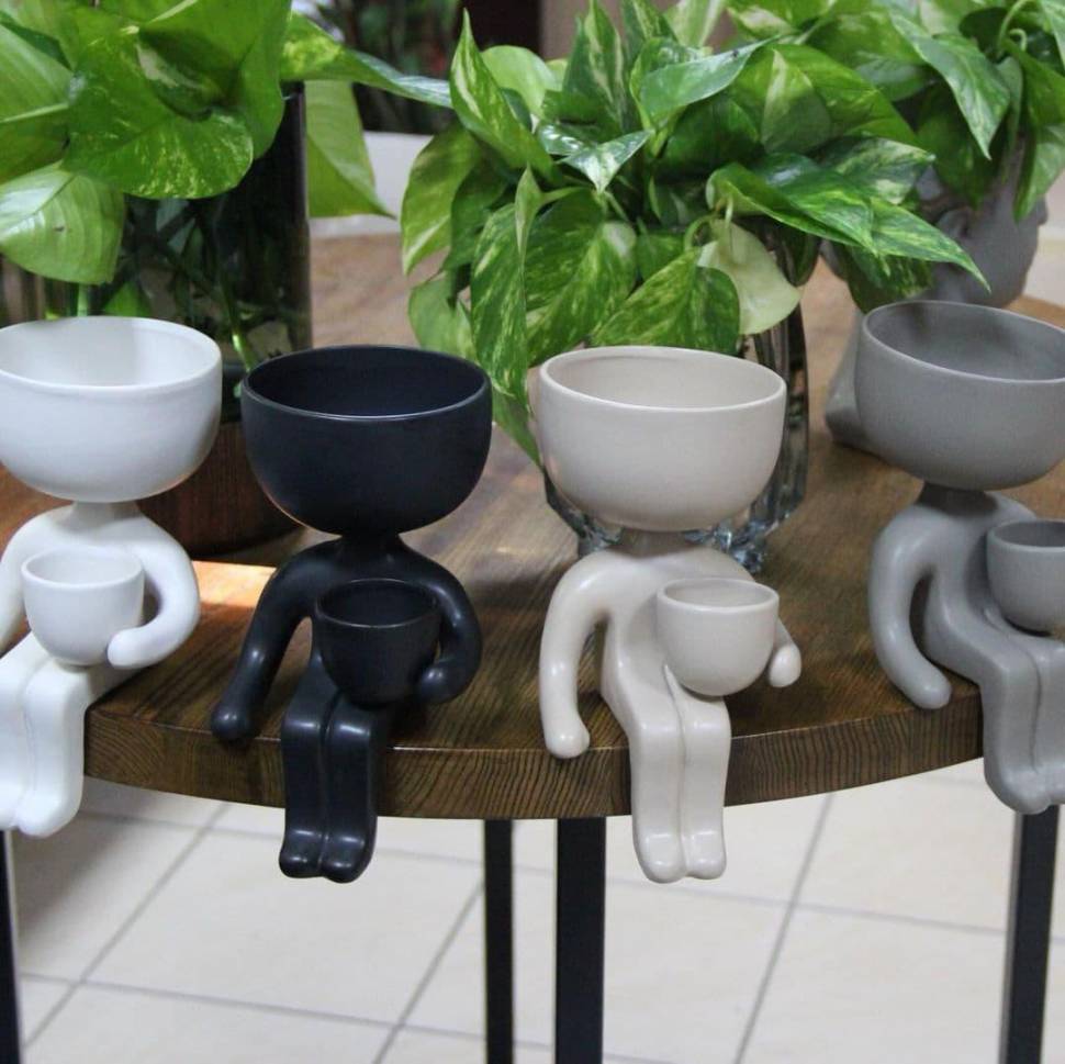 Кашпо Пришелец Серый 21 х 10,5 см Кашпо Пришелец Серый 21 х 10,5 см