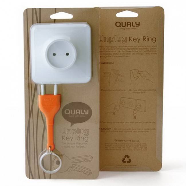 Держатель ключей + брелок Qualy Unplug Оранжевый
