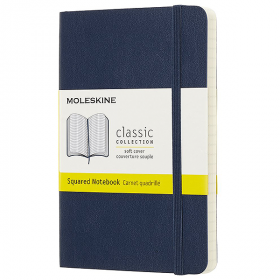 Кишеньковий блокнот Moleskine Classic Сапфір М&#39;яка обкладинка Клітка