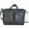 Кожаный мужской портфель AV2 Черный (B675)