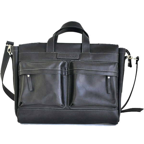 Кожаный мужской портфель AV2 Черный (B675)