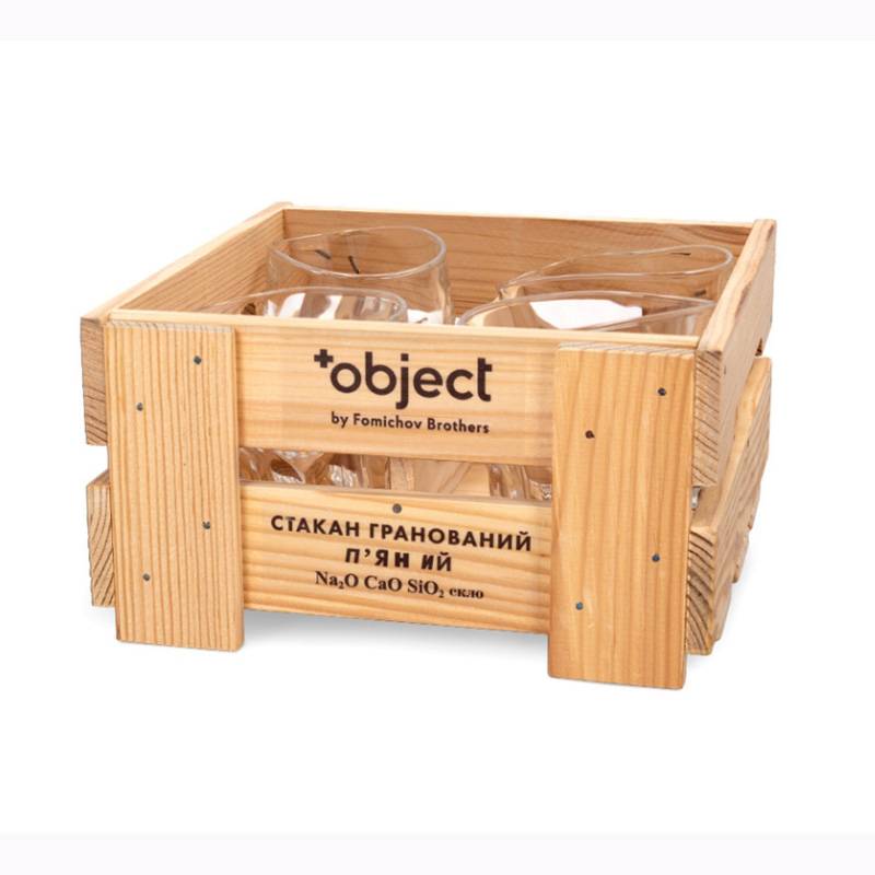 Набор Пьяных Стаканов для виски (4 шт + ящик)