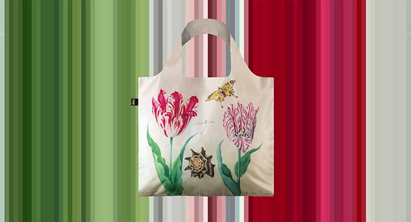 Сумка для покупок складная LOQI JACOB MARREL Two Tulips 1637-45 with IRMA BOOM