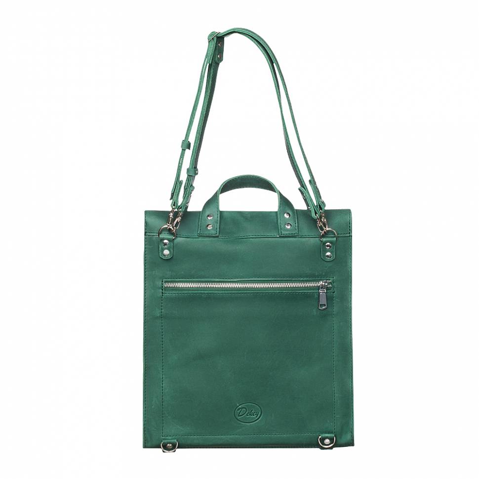 Кожаная сумка-рюкзак Dekey Изумрудная