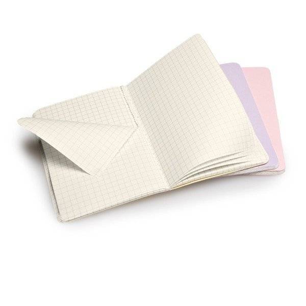 Карманная тетрадь (3 шт) Moleskine Cahier пастельная Клетка
