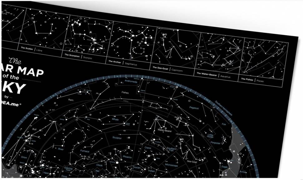 Светящаяся карта Звездного Неба Star Map of The Sky