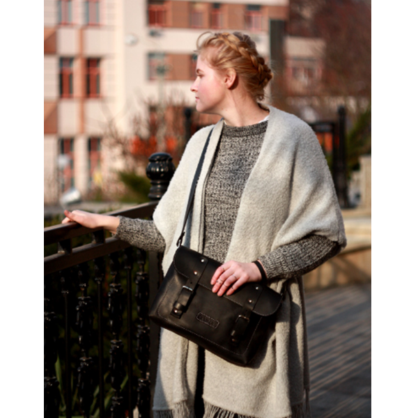 Жіноча шкіряна сумка AV2 Чорна (B642)