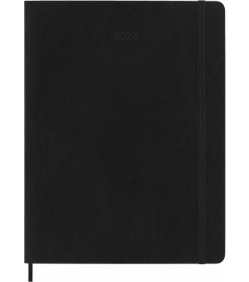 Большой Ежемесячник Moleskine 2024 Черный Мягкий