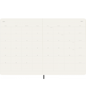 Большой Ежемесячник Moleskine 2024 Черный Мягкий