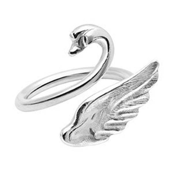 Кольцо на фалангу из серебра Yastreb Маленький Лебедь