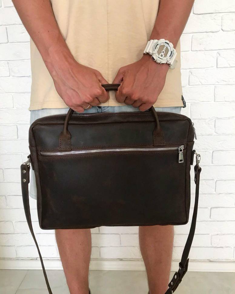 Кожаная сумка Мессенджер Dekey Орех