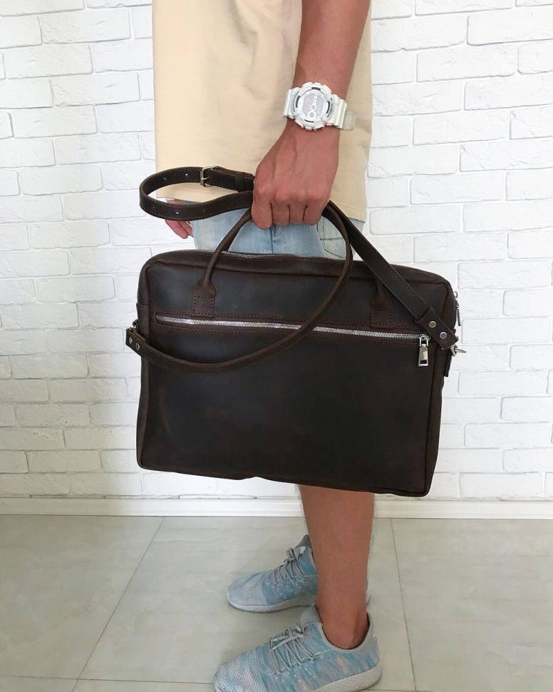 Кожаная сумка Мессенджер Dekey Орех