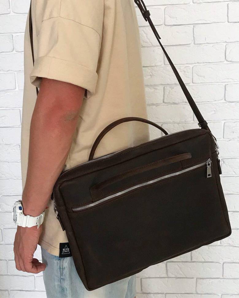 Кожаная сумка Мессенджер Dekey Орех