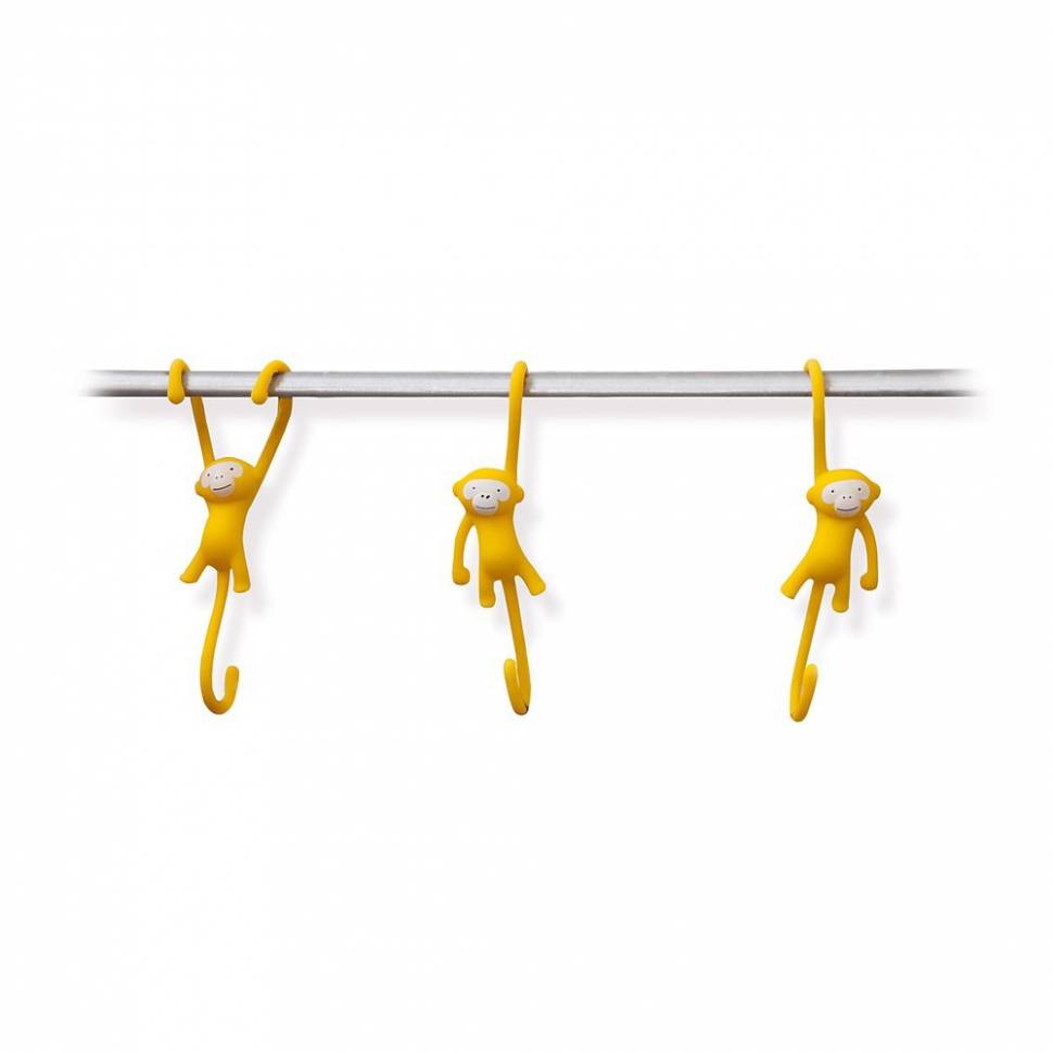 Крючки для кухни Monkey Business Just Hanging Желтые