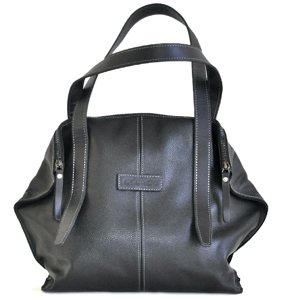 Кожаная женская сумка AV2 Черная (B671)