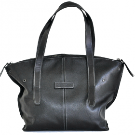 Кожаная женская сумка AV2 Черная (B671)