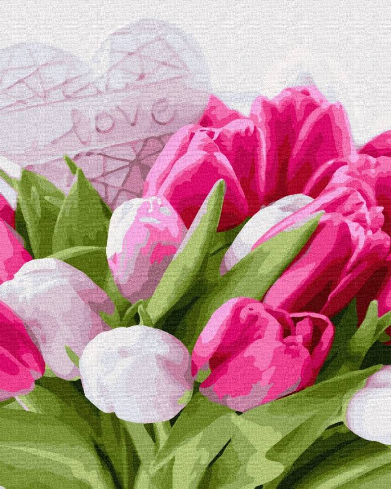 Картина по номерам Тюльпаны с любовью 40x50 см