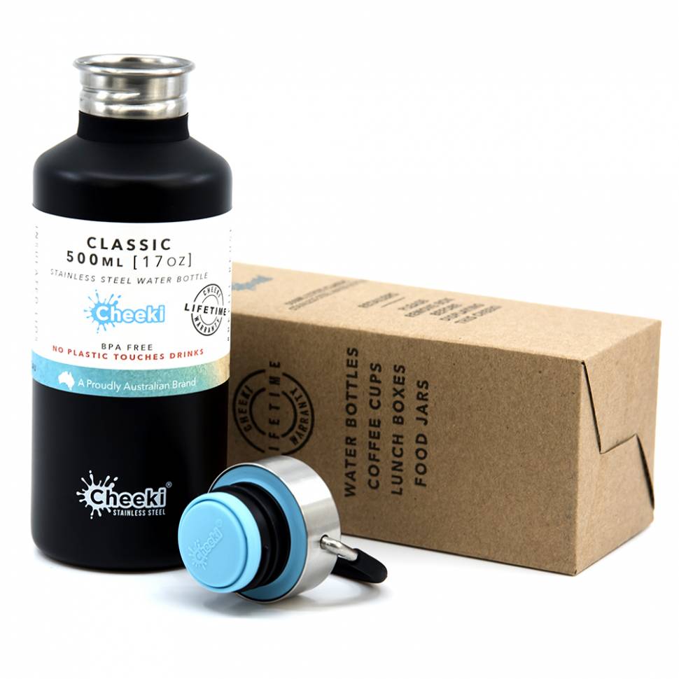 Детская бутылка для воды Cheeki Classic Single Wall 500 ml Matte Black