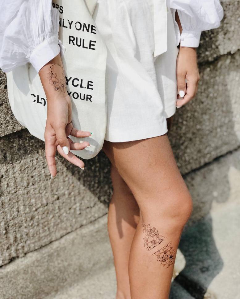 Набор временных татуировок Летние Цветения