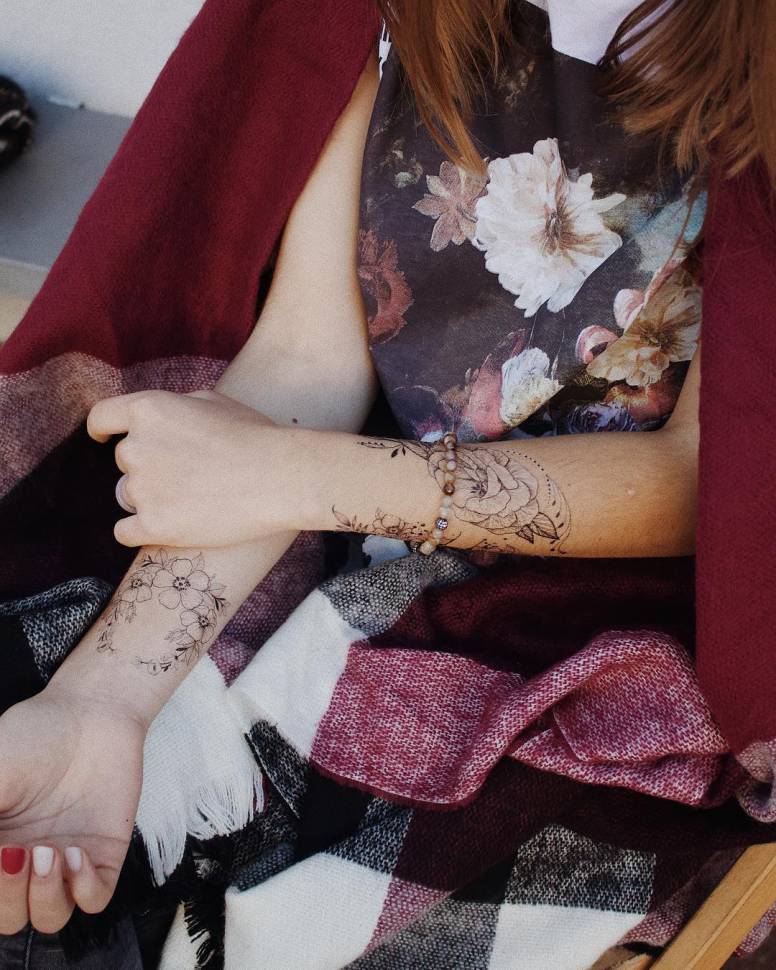 Набор временных татуировок Летние Цветения