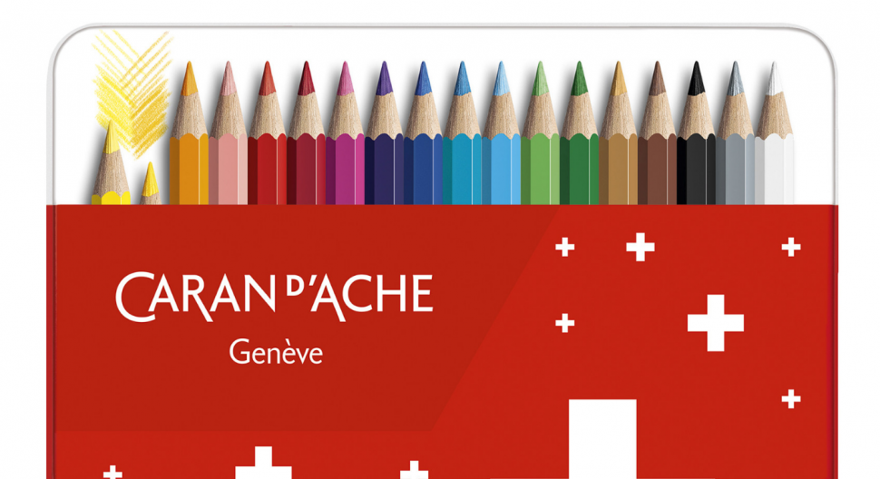 Набір Водостійких Олівців Caran d'Ache Swisscolor Металевий бокс 18 кольорів