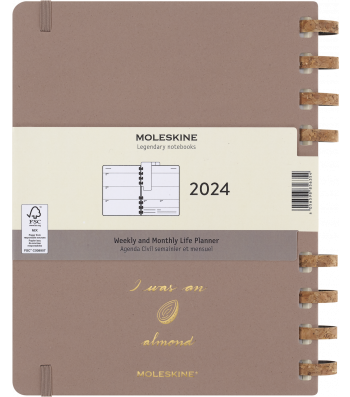 Великий Щотижневик Moleskine 2024 Spiral Мигдальний